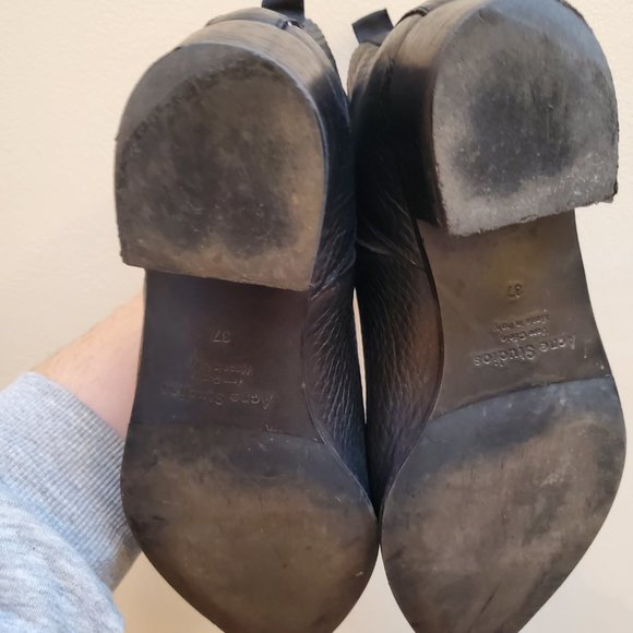 Acne 'Jensen' Ankle Boots in IT37 / US 7. Made in Italy. Black Grained Leather - Picture 8 of 8